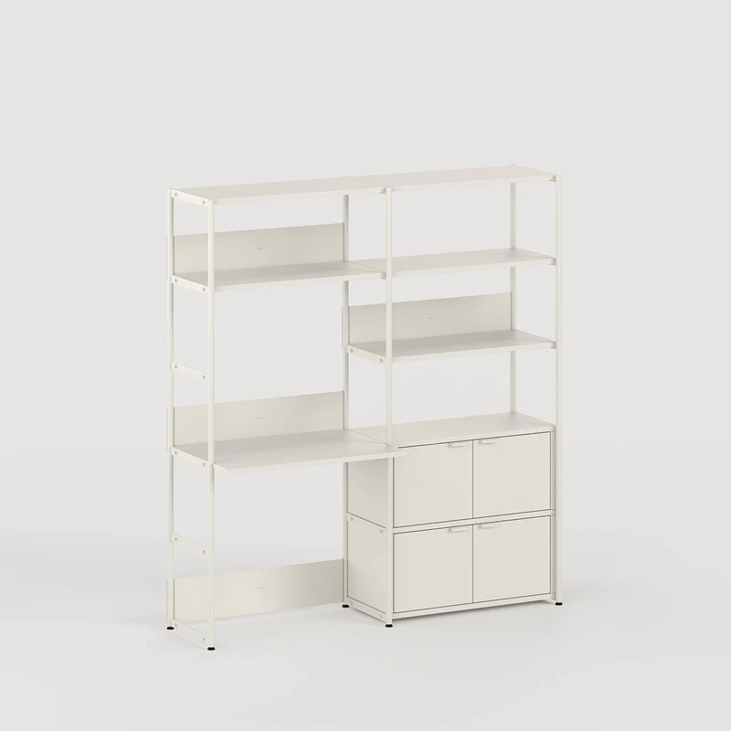 Etagère bureau UNIT - H180 à 215 x L164cm - acier thermolaqué