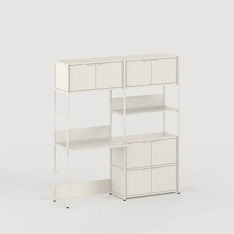 Etagère bureau UNIT - H180 à 215 x L164cm - acier thermolaqué