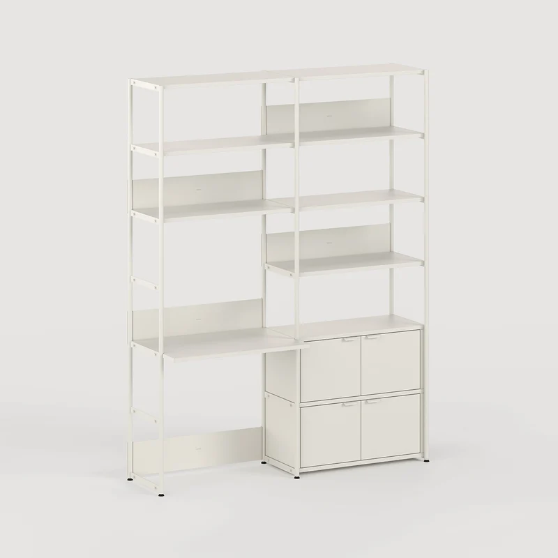 Etagère bureau UNIT - H180 à 215 x L164cm - acier thermolaqué