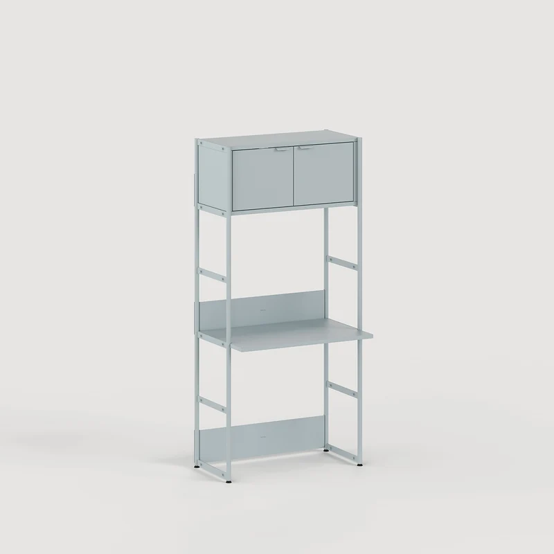 Etagère bureau UNIT - H180 à 215 x L84cm - acier thermolaqué