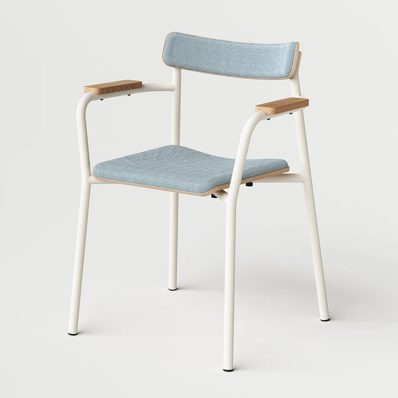 Chaise ETUDE avec accoudoirs - tissu recyclé