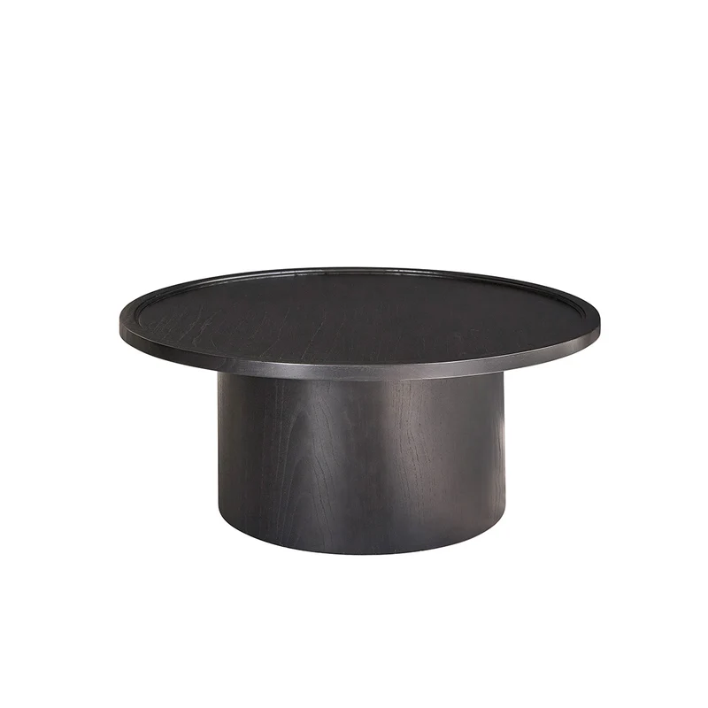 Table basse ronde en mindi massif noir ø 100 cm