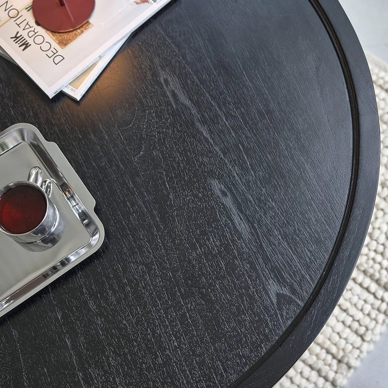 Table basse ronde en mindi massif noir ø 100 cm