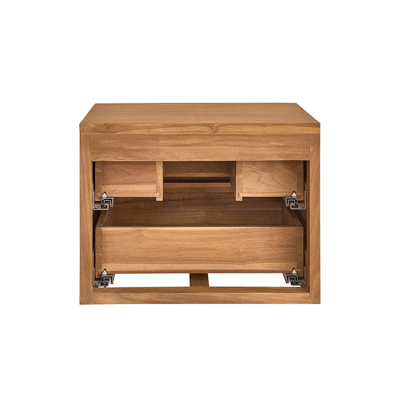 Meuble sous vasque en teck massif suspendu 60 cm