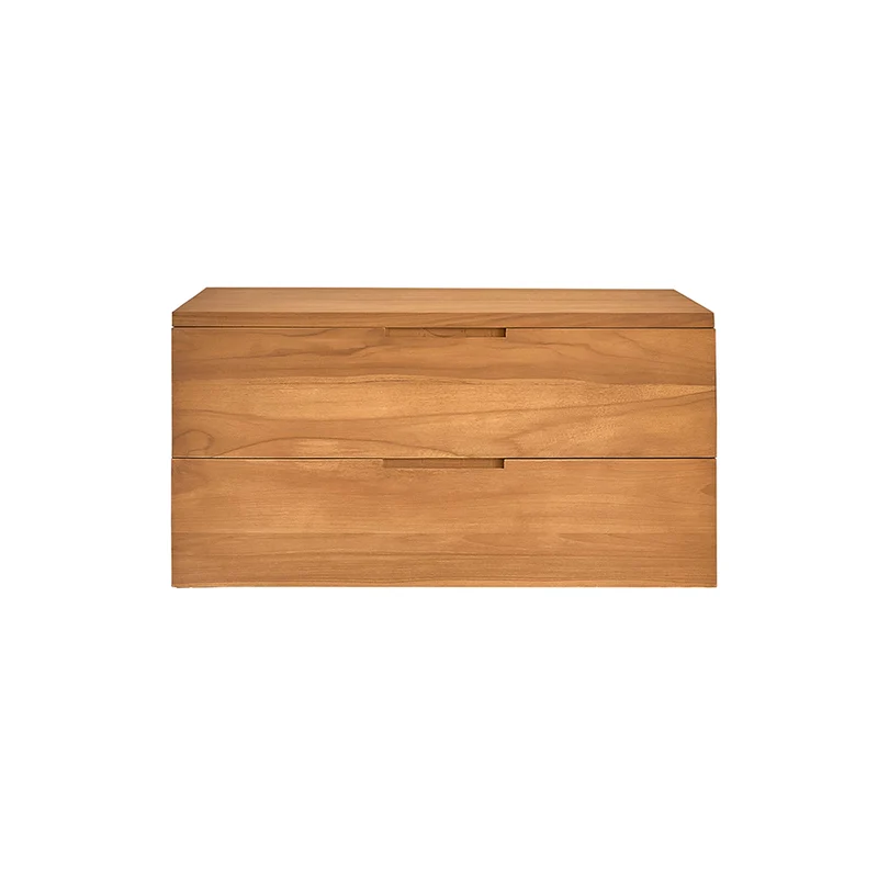 Meuble sous vasque en teck massif suspendu 80 cm
