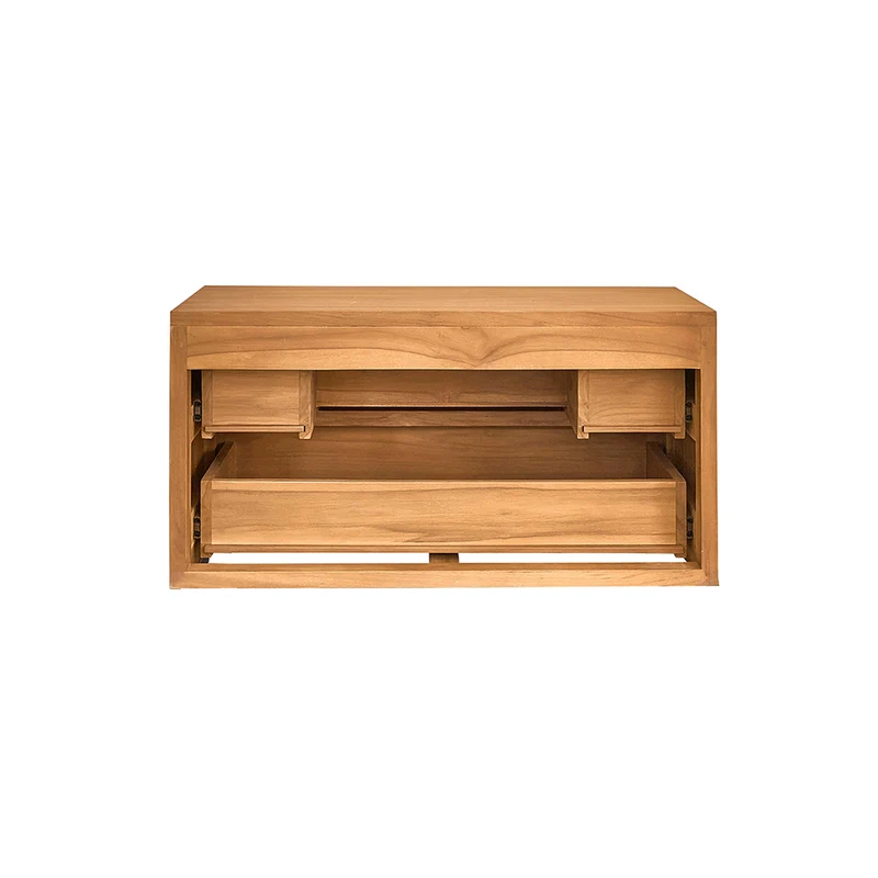 Meuble sous vasque en teck massif suspendu 80 cm