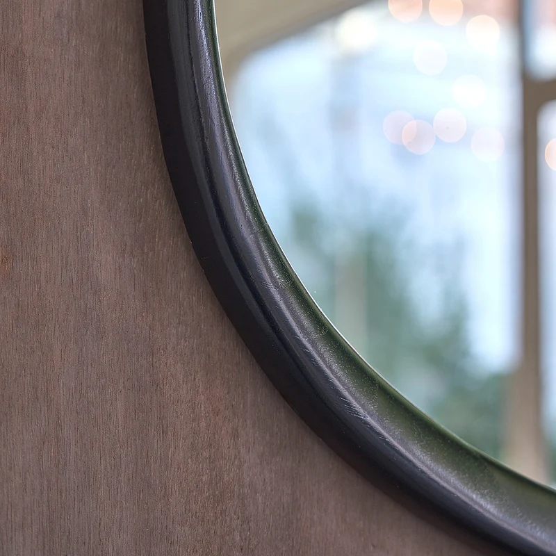 Miroir organique en bois de mindi noir 75x60 cm
