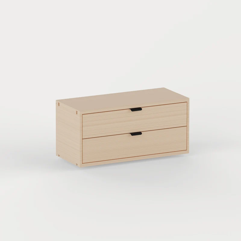 Bloc portes, tiroirs et tringle en bois UNIT