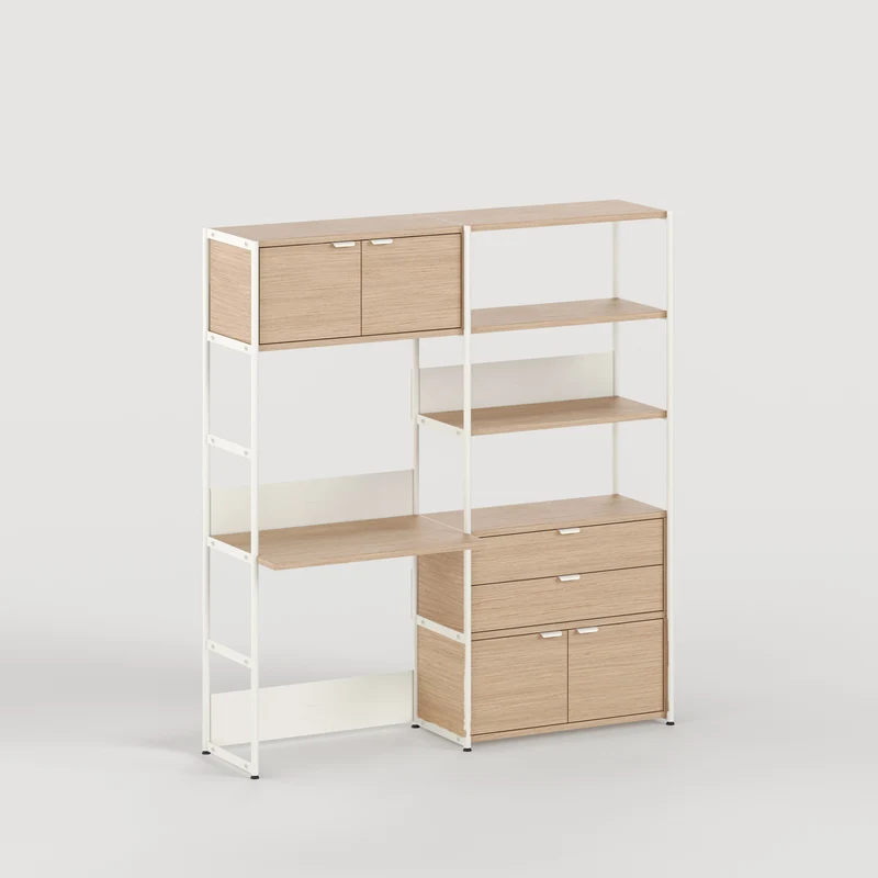 Etagère bureau UNIT - H180 à 215 x L164cm - bois éco-certifié