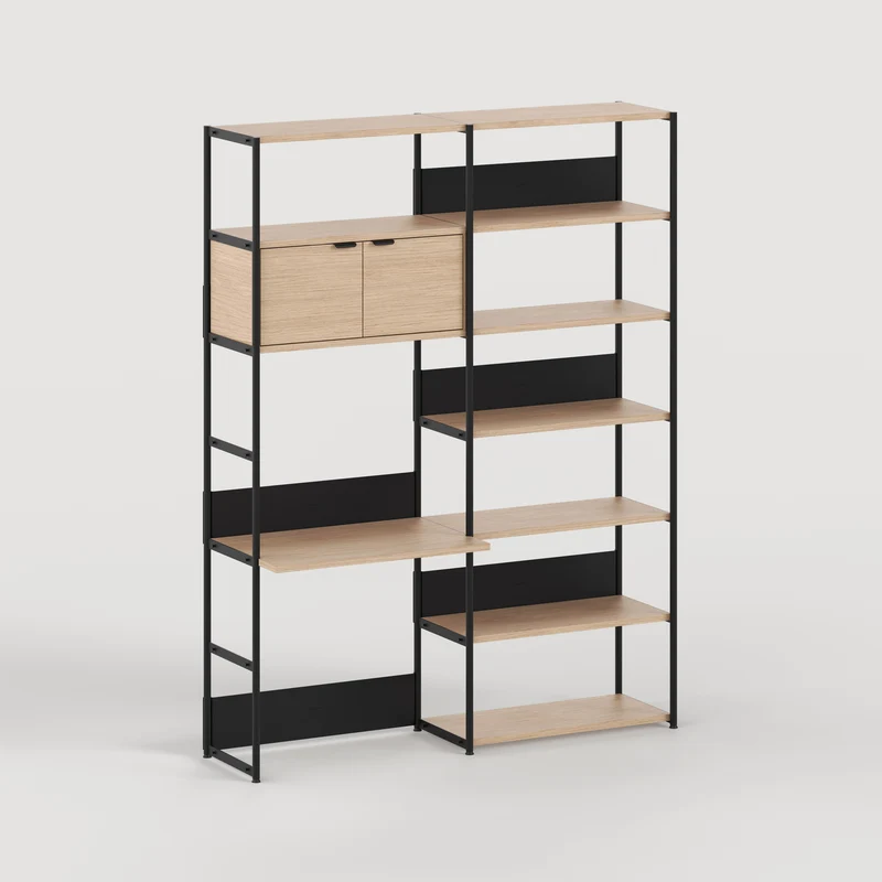 Etagère bureau UNIT - H180 à 215 x L164cm - bois éco-certifié