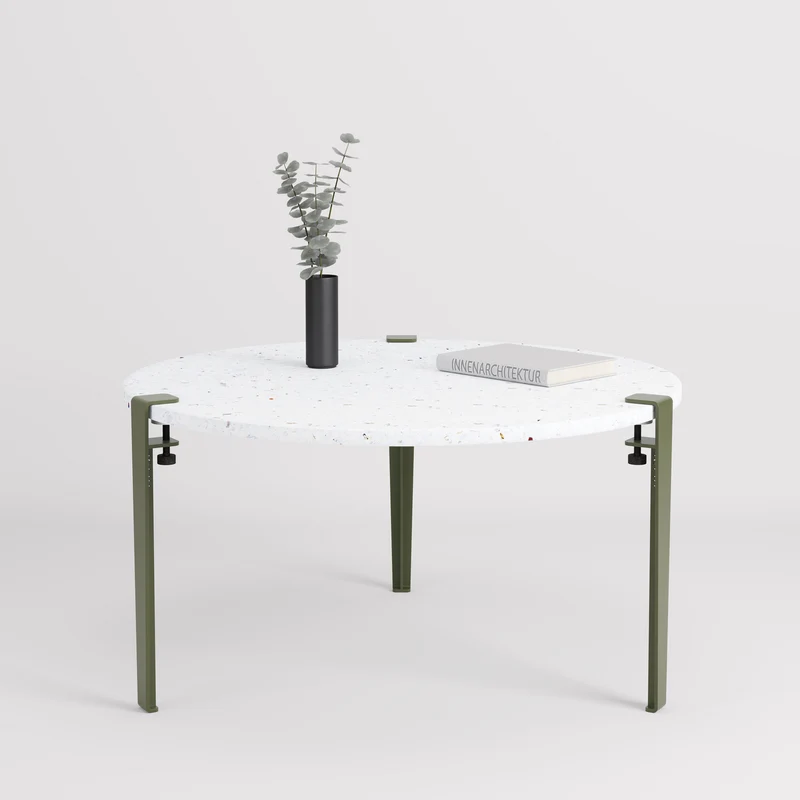 Table basse ronde TIPTOE Ø 80cm - plastique recyclé Venezia