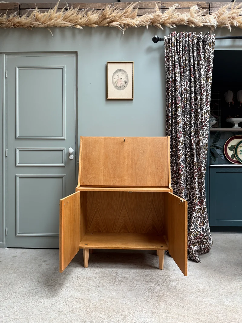 Secrétaire mid-century en chêne