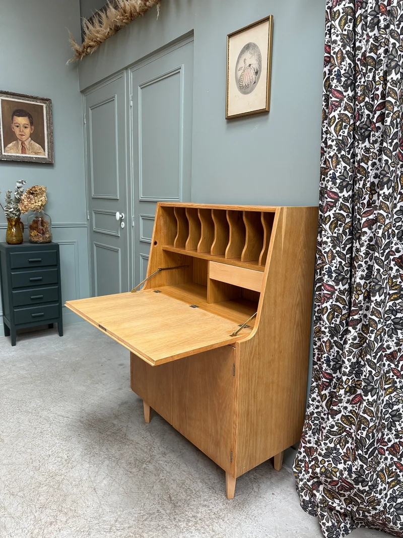 Secrétaire mid-century en chêne