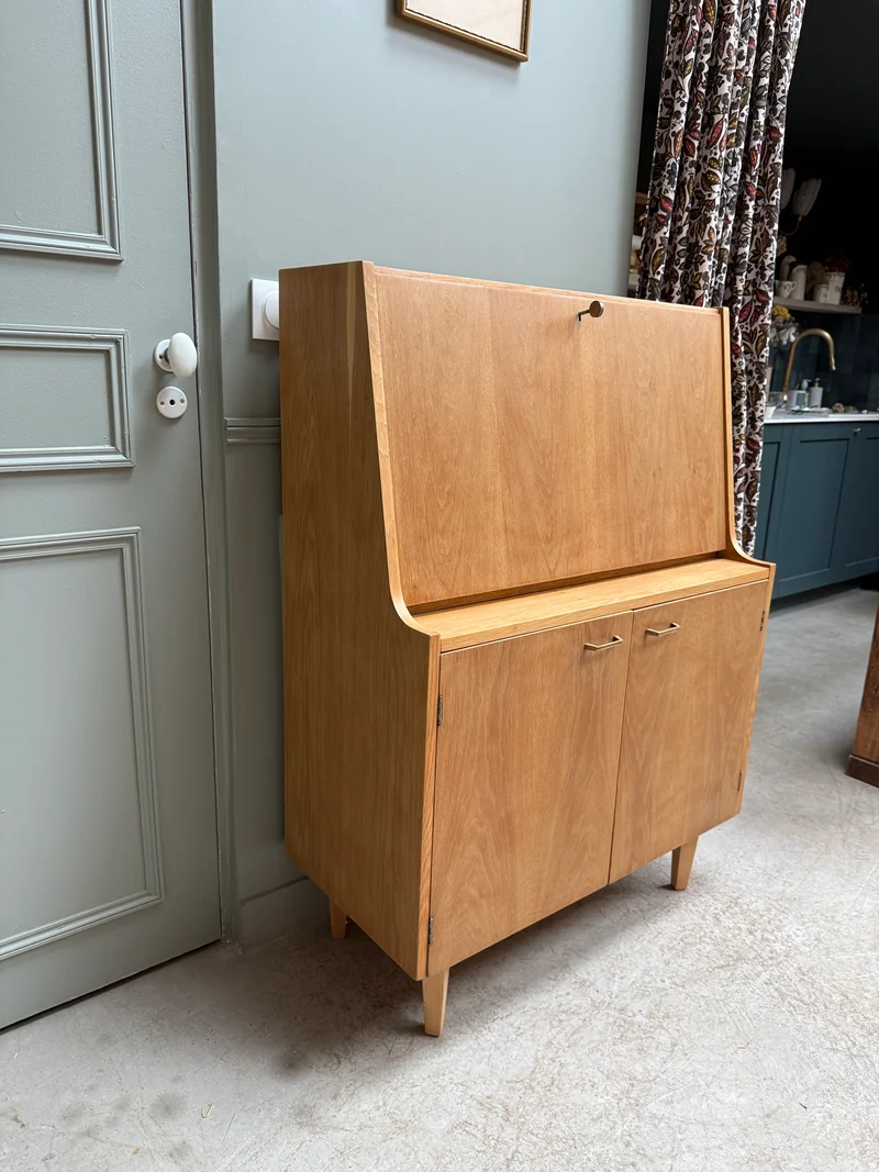Secrétaire mid-century en chêne
