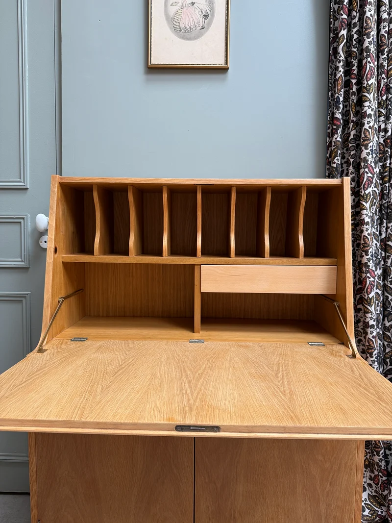 Secrétaire mid-century en chêne