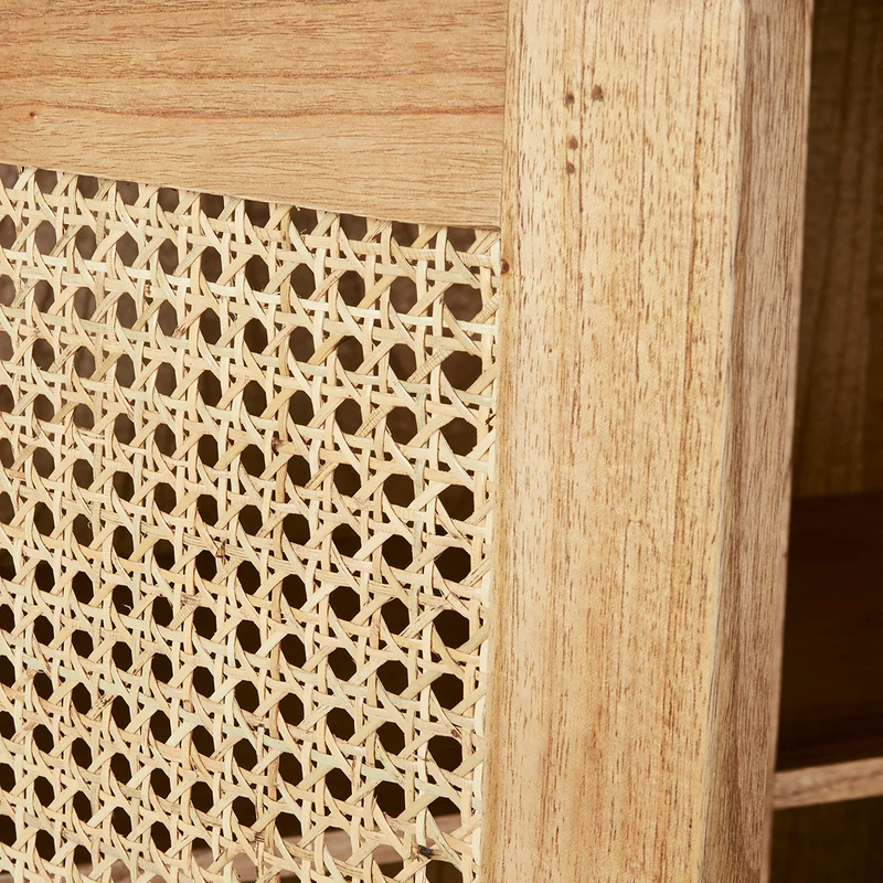 Buffet en mindi massif et cannage 135 cm