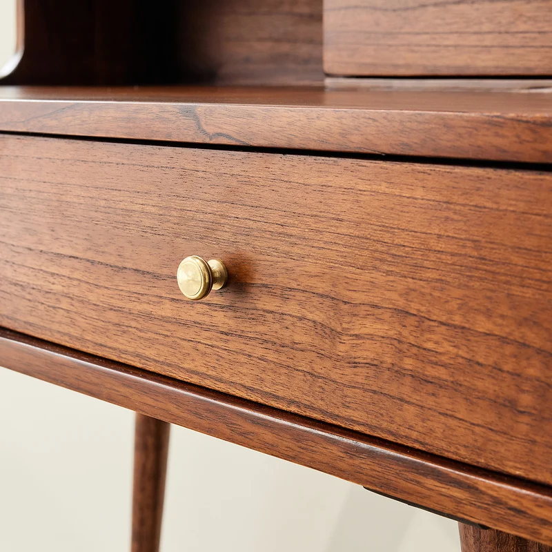 Bureau en mindi massif finition noyer 90 cm
