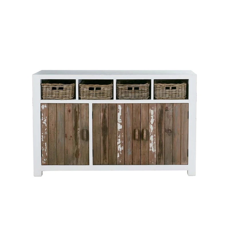 Commode en pin recyclé massif 145 cm