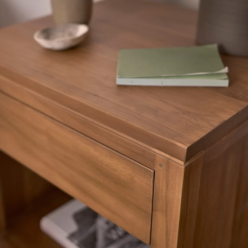 Table de chevet en teck massif 50 cm