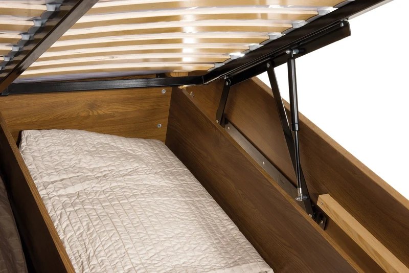 Lit surélevé en chêne rustique VELVET 74 | LoftStory