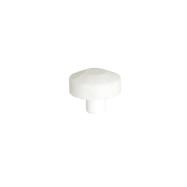 Bouton de meuble rond, pierre blanc brut, Diam.38 mm