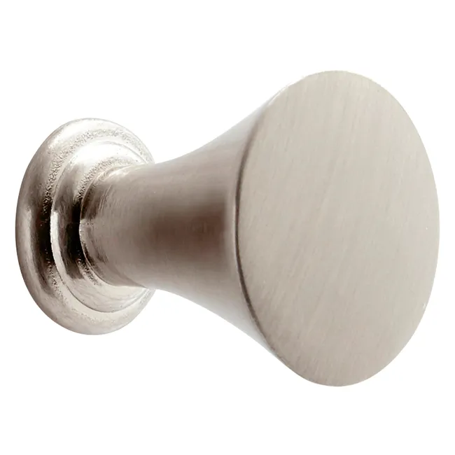 Bouton de meuble rond Trinity, zamak argent brossé, Diam.19 mm