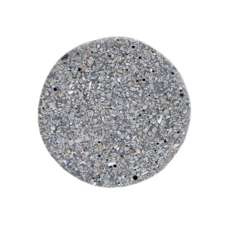 Bouton de meuble rond Pierre, résine gris foncé brut, Diam.35 mm