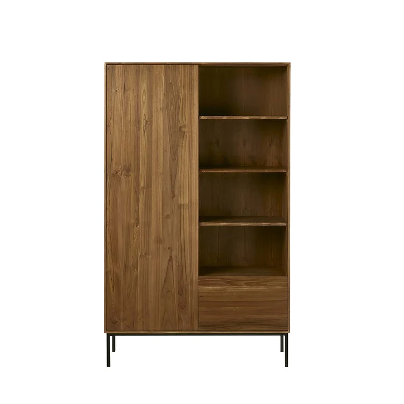 Armoire en teck massif et métal 110 cm