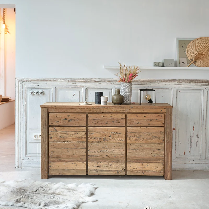 Buffet en teck massif recyclé 160 cm