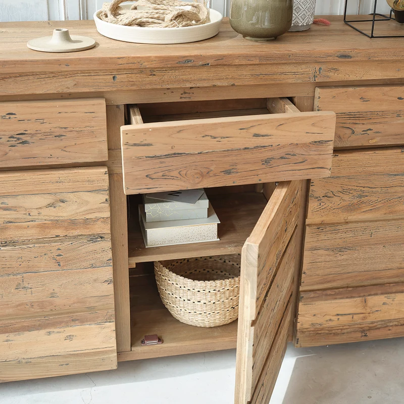 Buffet en teck massif recyclé 160 cm
