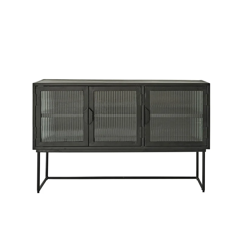 Buffet en métal et verre ondulé 120 cm