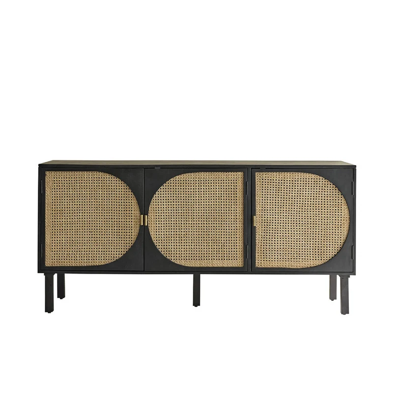 Buffet en manguier massif et cannage 160 cm