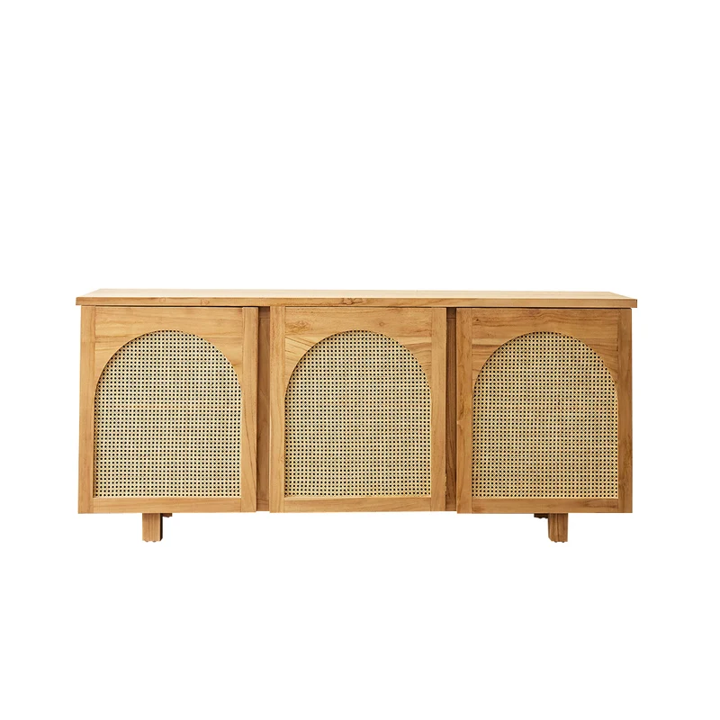 Buffet en teck massif et cannage 183 cm
