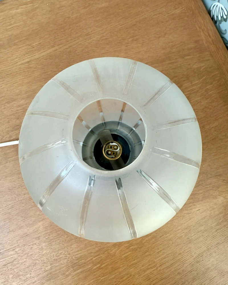 Lampe Art Déco en chrome et verre