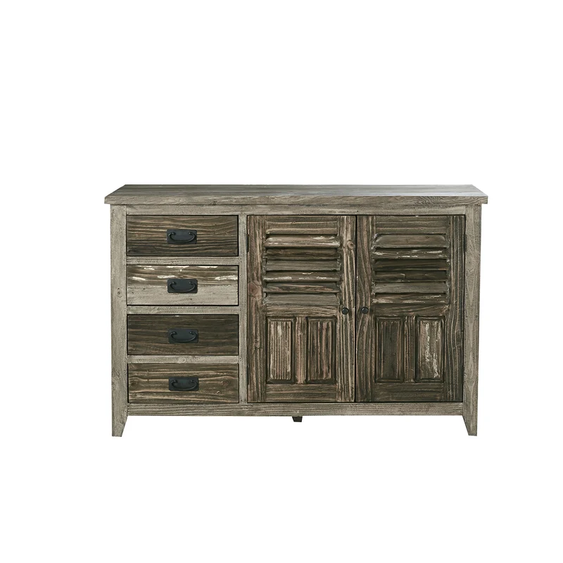 Buffet en bois recyclé massif 140 cm