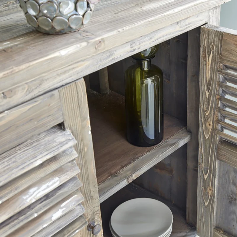 Buffet en bois recyclé massif 140 cm