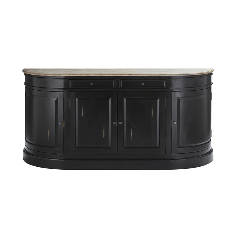 Buffet en acajou et teck massif 180 cm noir