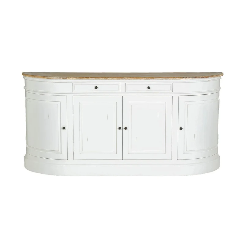 Buffet en acajou et teck massif 180 cm blanc