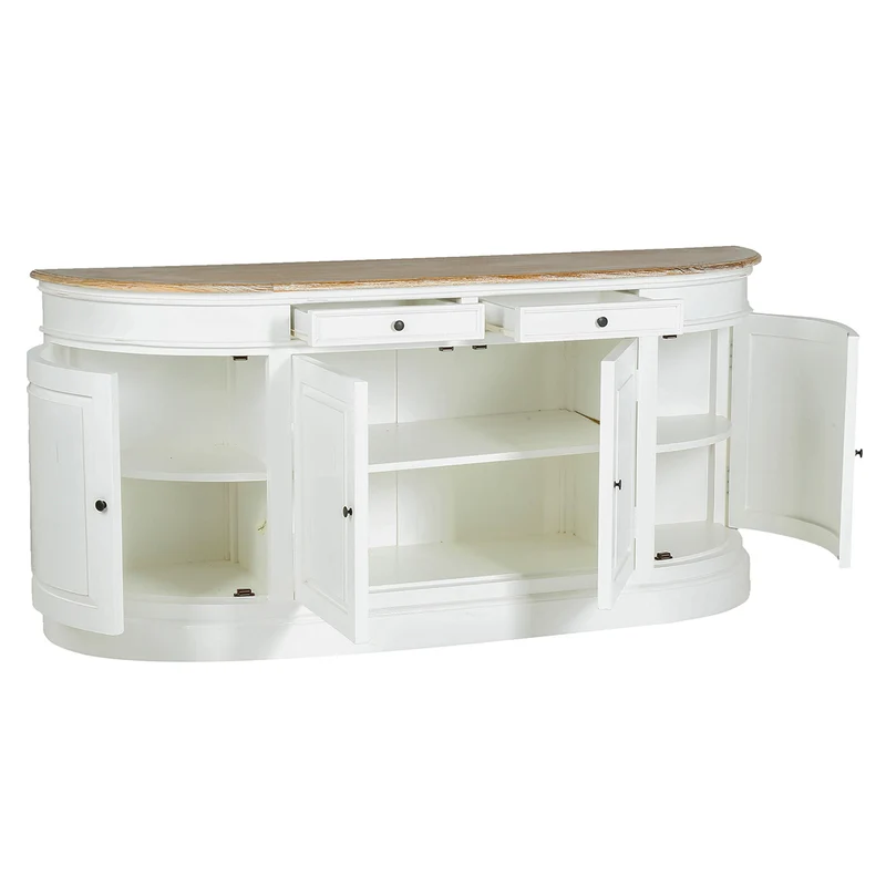 Buffet en acajou et teck massif 180 cm blanc