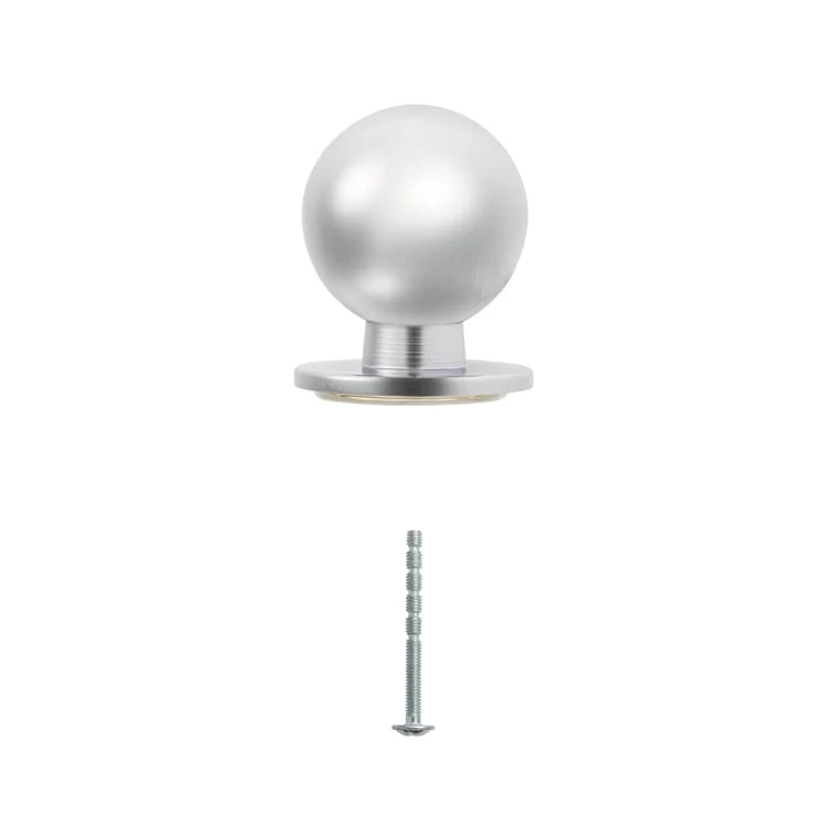 Bouton de meuble rond Oscar, zamak argent chromé, Diam.24 mm