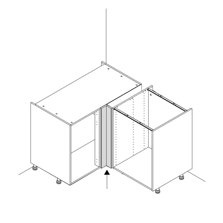 Fileur d'angle Newport argile mat H.76.8 x l.9 cm