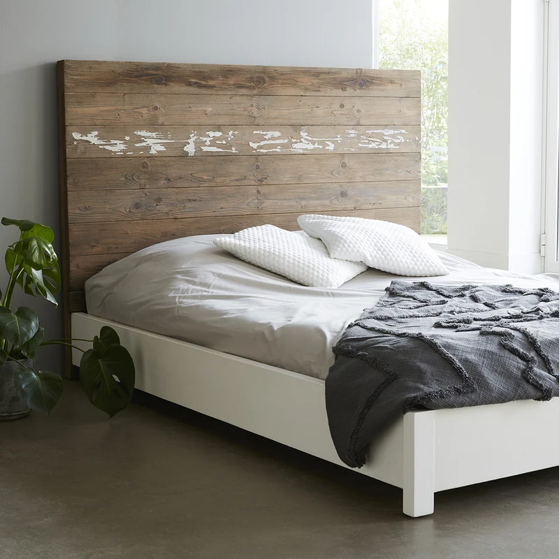 Lit en bois recyclé massif 160 cm avec sommier