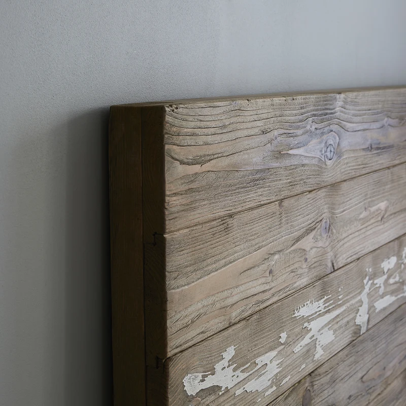 Lit en bois recyclé massif 160 cm avec sommier