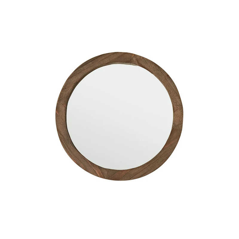 Miroir en bois recyclé massif rond Ø 50 cm
