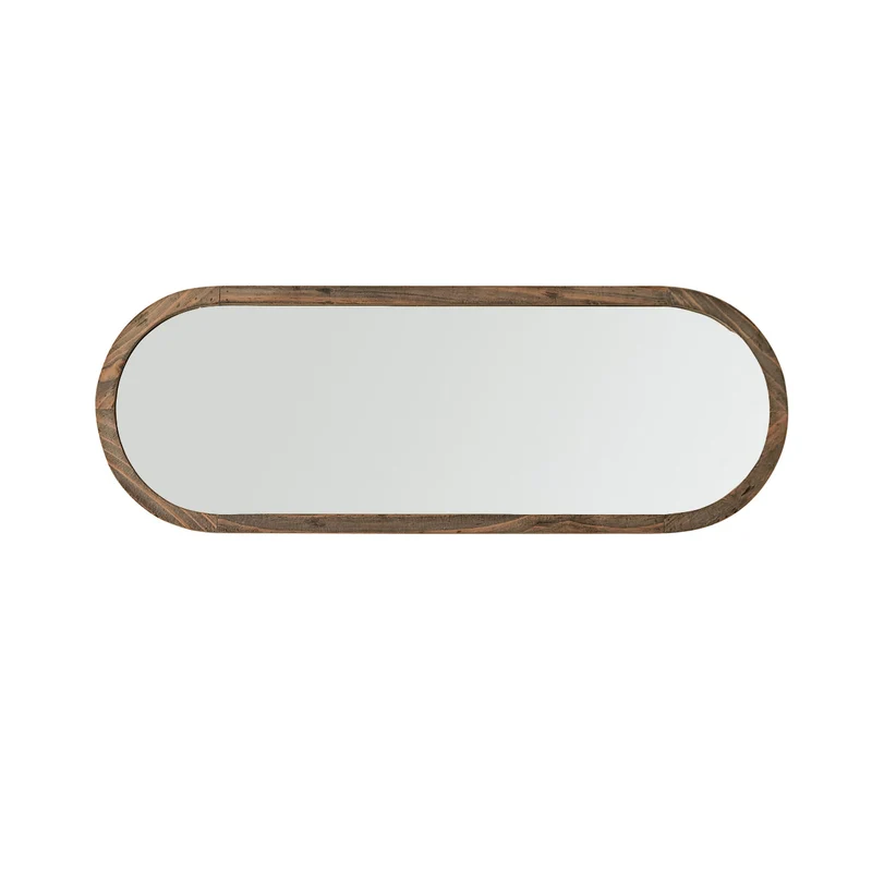Miroir en bois recyclé massif oval 140x50 cm