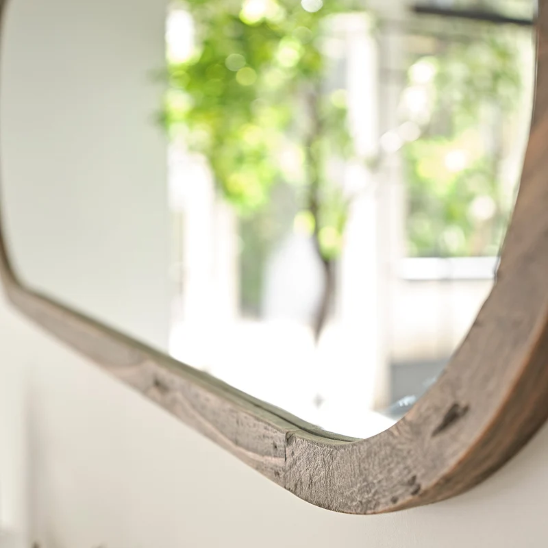 Miroir en bois recyclé massif oval 140x50 cm