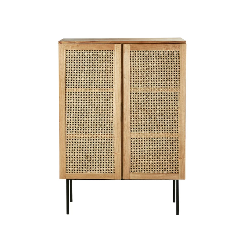 Armoire en mindi massif et cannage 100 cm