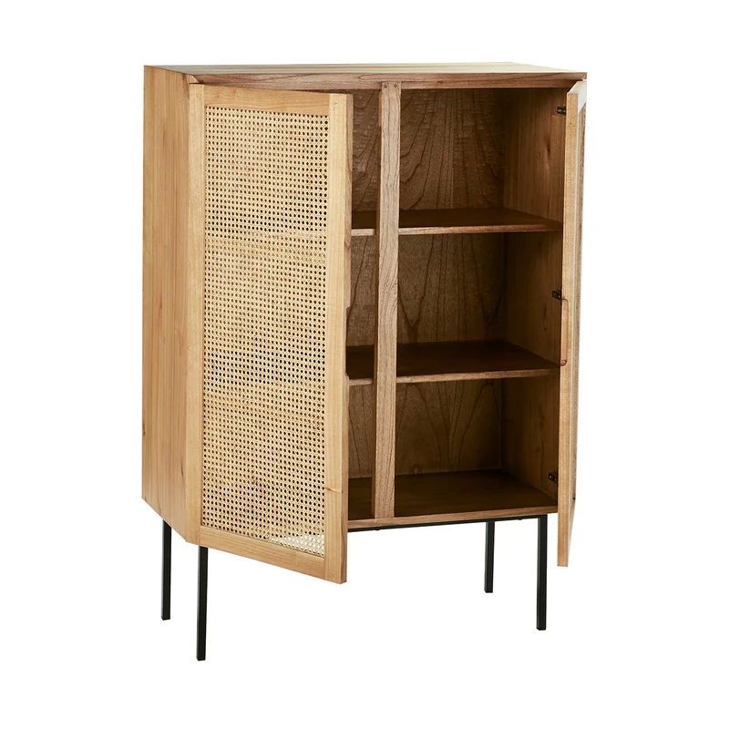Armoire en mindi massif et cannage 100 cm