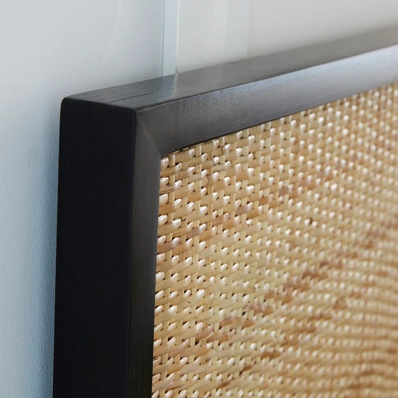 Tête de lit en rotin et acajou massif 160 cm