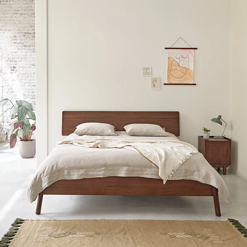 Lit en mindi massif 160 cm avec sommier